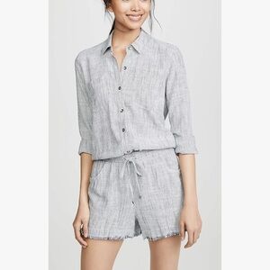 31. Splendid Romper, Linen Navy Natural Stripe